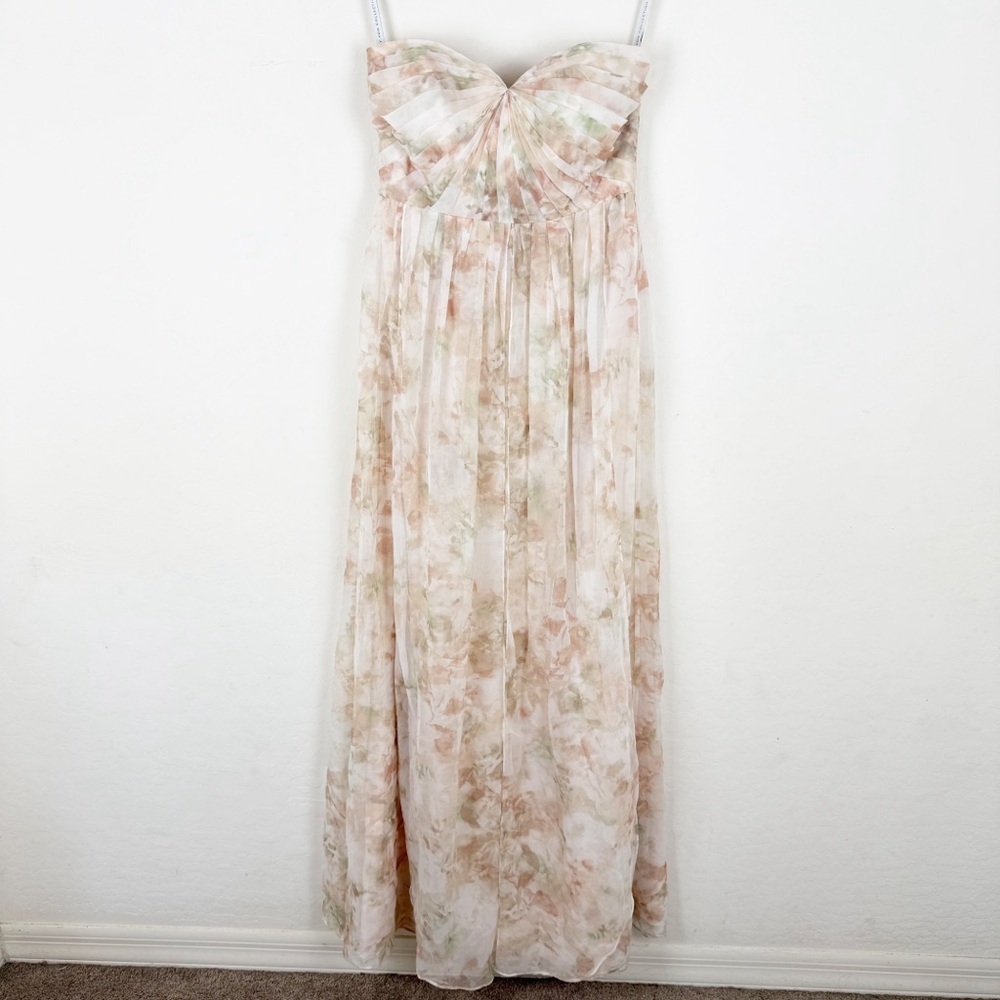 Jenny Yoo Collection Watercolor Nyla Floral Strapless Dress Maxi Bridesmaid - Picture 6 of 14